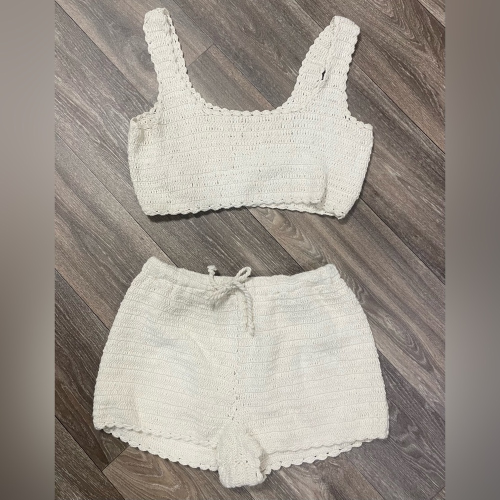 Rip Curl Off-White Textured Knit Top